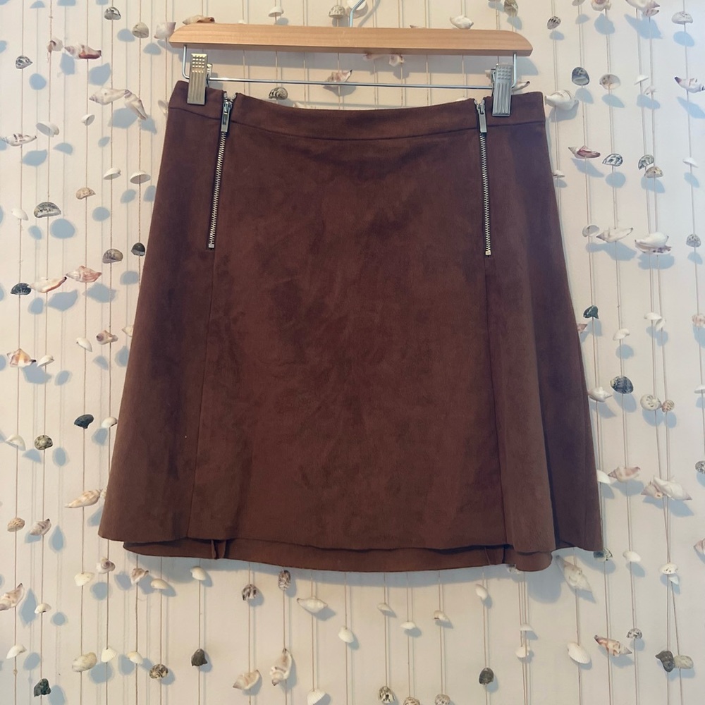 Suede mini shirt